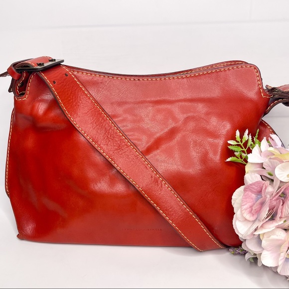 Francesco Biasia Italy Burnt Orange Leather Bag